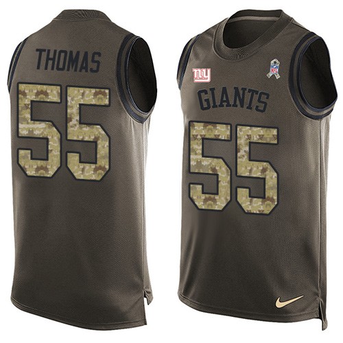 Men's Limited J.T. Thomas Nike Jersey Green - #55 Salute to Service Tank Top NFL New York Giants